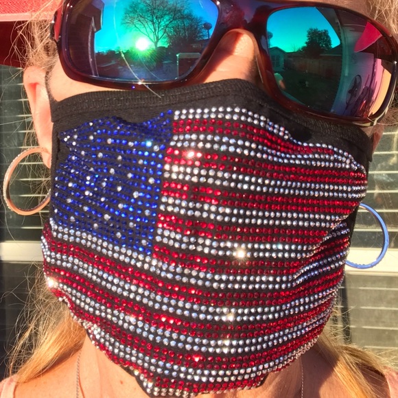 American Bling Accessories - Very Blingy and Patriotic mask
